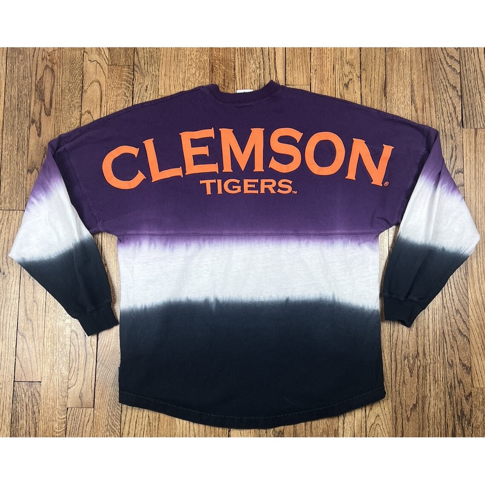 Spirit Jersey Clemson Tigers Jumbo Bubble Print Tie Dye Shirt Women's Sz Medium